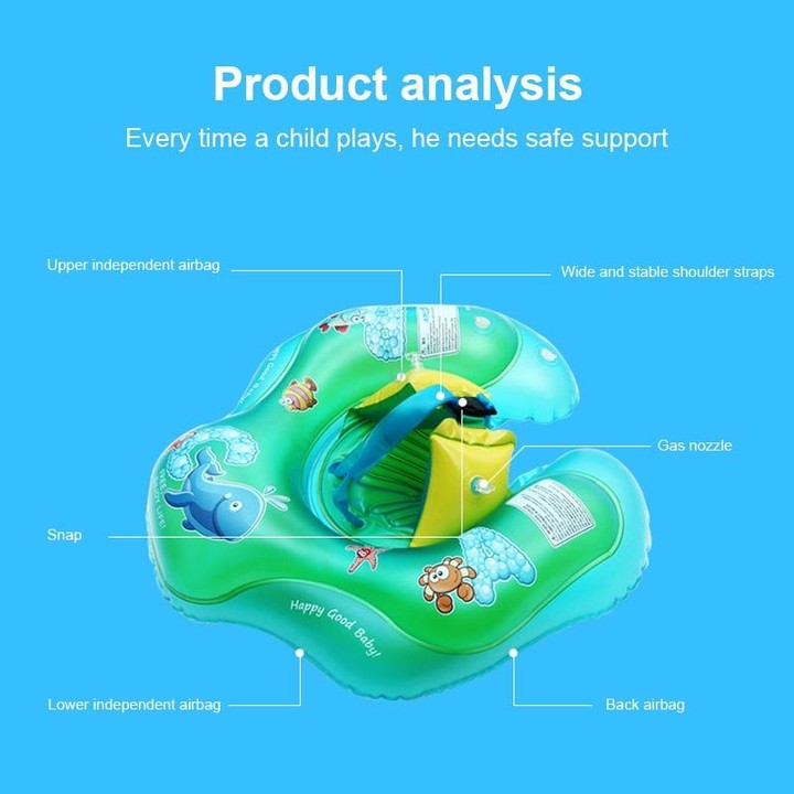 Cartoon Animal Pattern Children Swimming Ring Inflatable Baby Lying Ring Lifebuoy, Size:L