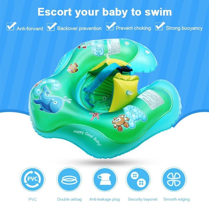 Cartoon Animal Pattern Children Swimming Ring Inflatable Baby Lying Ring Lifebuoy, Size:L