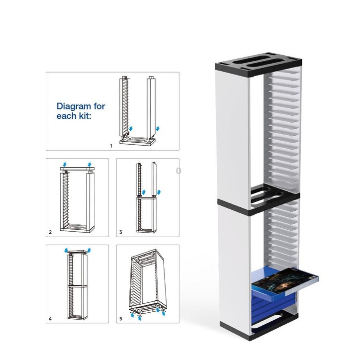 DOBE Console Game Cd Storage Rack Can Accommodate 36 Double-Layer Disc Racks For PS5