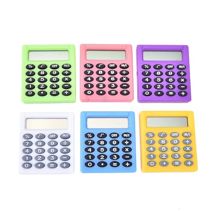 Pocket Cartoon Mini Calculator Candy Colors Handheld Coin Batteries Calculation Tool(Color Radom Delivery)