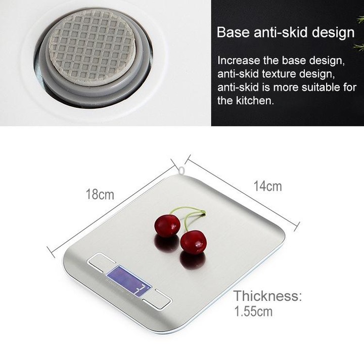 BOH-2012 Digital Multi-function Stainless Steel Food Kitchen Scale with LCD Display, Specification: 5kg/1g (Rose Gold)