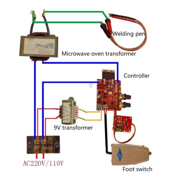 NY-D01 Spot Welding Machine Control Board Adjustment Time Current Digital Display Control Board, Model:40A