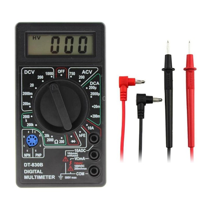 DT-830B Handheld Digital Multimeter Ammeter Voltmeter Digital Display Universal Tester Meter(Black)