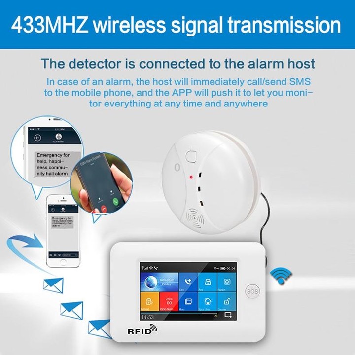 ZC-S004 Wireless Fire Sensor Protection Smoke Detector Home Security Alarm Systems