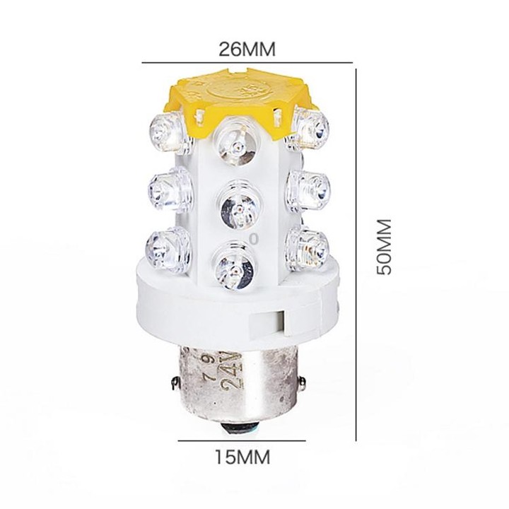 B15 15 LEDs Small Bulb LED Warning Light, Random Color Delivery, Voltage:220V