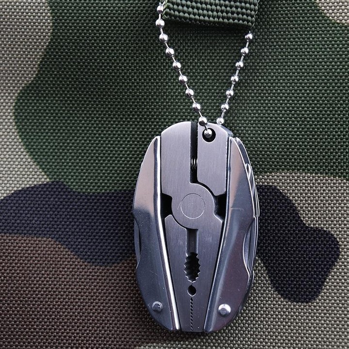 Portable Multifunction Folding Plier Stainless Steel Foldaway Knife Keychain Screwdriver(Silver)