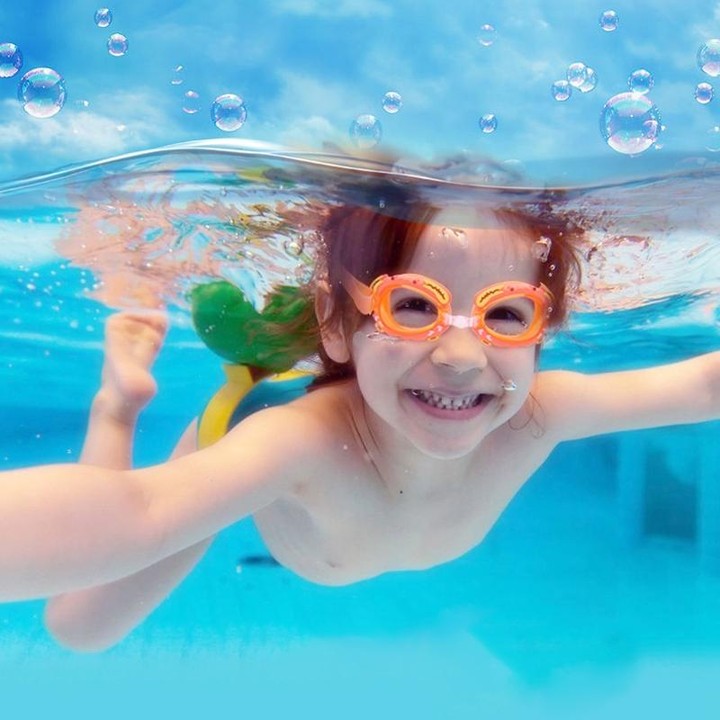 4 in 1 Cartoon Little Crab Waterproof and Anti-fog Silicone Swimming Goggles + Printed Pattern Swimming Cap + Nose Clip Earplugs