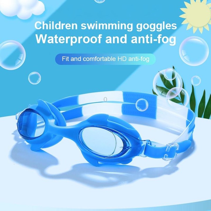 4 in 1 Cartoon Little Crab Waterproof and Anti-fog Silicone Swimming Goggles + Printed Pattern Swimming Cap + Nose Clip Earplugs