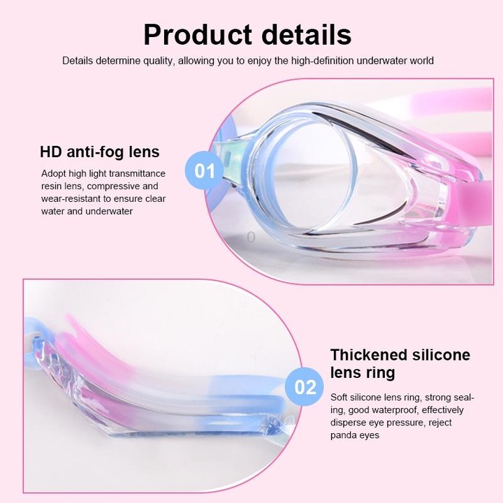 JIEHU JH8102 4 in1 Women HD Transparent Anti-fog Waterproof Swimming Glasses Swimming Cap Set(Black)
