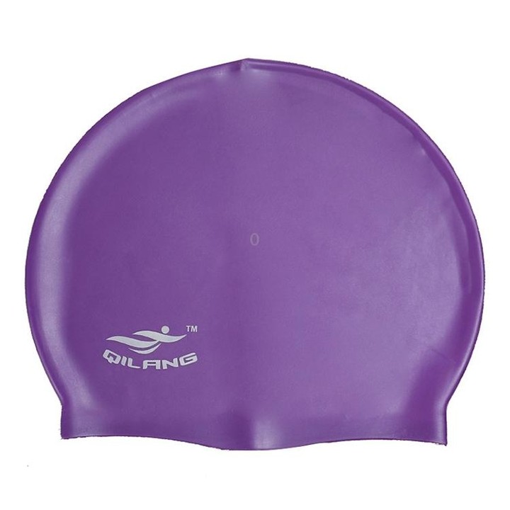 Adult Solid Color Waterproof Silicone Swimming Cap(Purple)