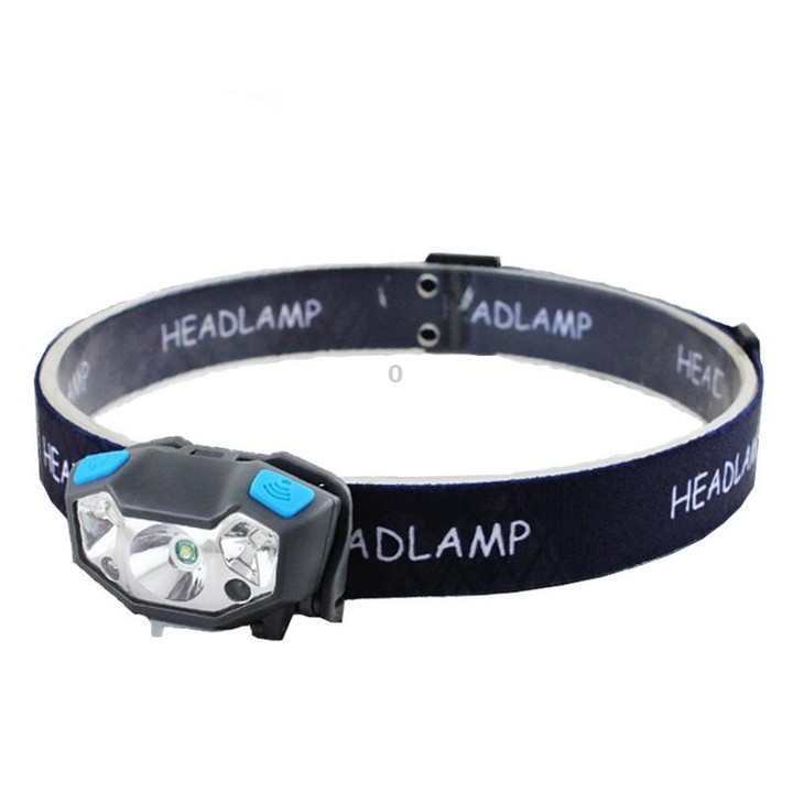 Usb Rechargeable Waterproof Sensor Headlight Outdoor Fishing Light(Black)