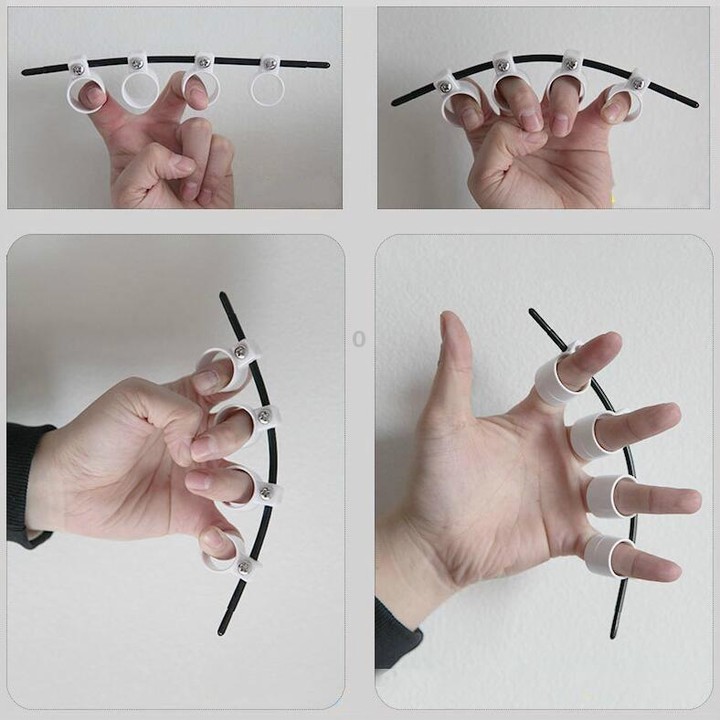 Four-finger Finger Expander Guitar Ukulele Piano Span Practice Finger Cover, Specification:Standard Bold Edition(White)