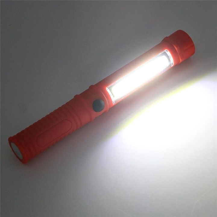 Multifunction Portable Mini COB LED Working Light Pen Style Outdoor Flashlight(Red)