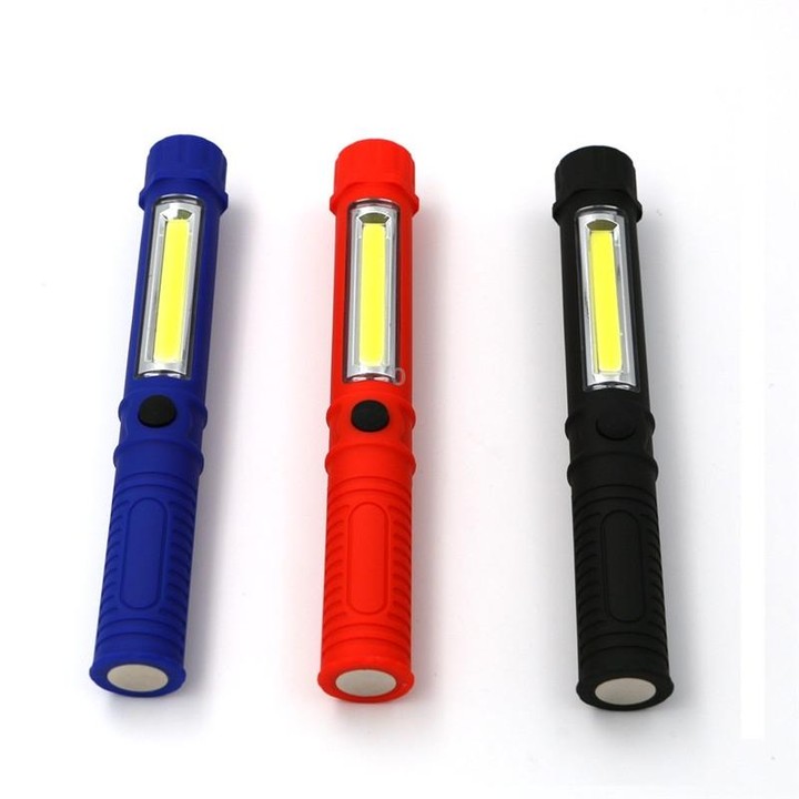 Multifunction Portable Mini COB LED Working Light Pen Style Outdoor Flashlight(Black)