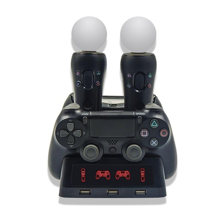 iPlay Gamepad Charger Multifunctional Charging Base For PS4 / PS4 Move / PS VR