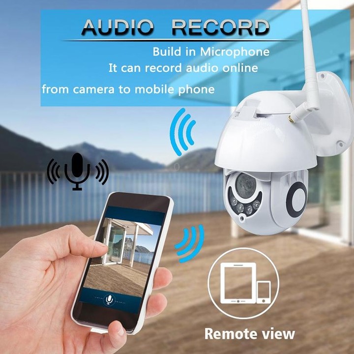 OU-A1IN PTZ Control 355 Degree Rotation Infrared WiFi Smart Dome Camera, Two-Way Voice Intercom Monitor(US Plug)
