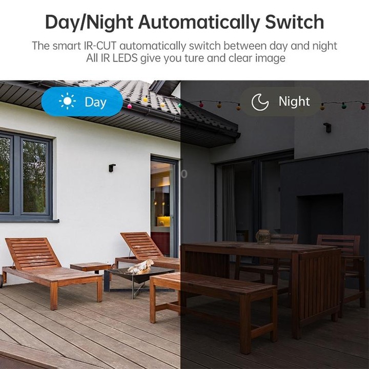 OU-A1IN PTZ Control 355 Degree Rotation Infrared WiFi Smart Dome Camera, Two-Way Voice Intercom Monitor(AU Plug)