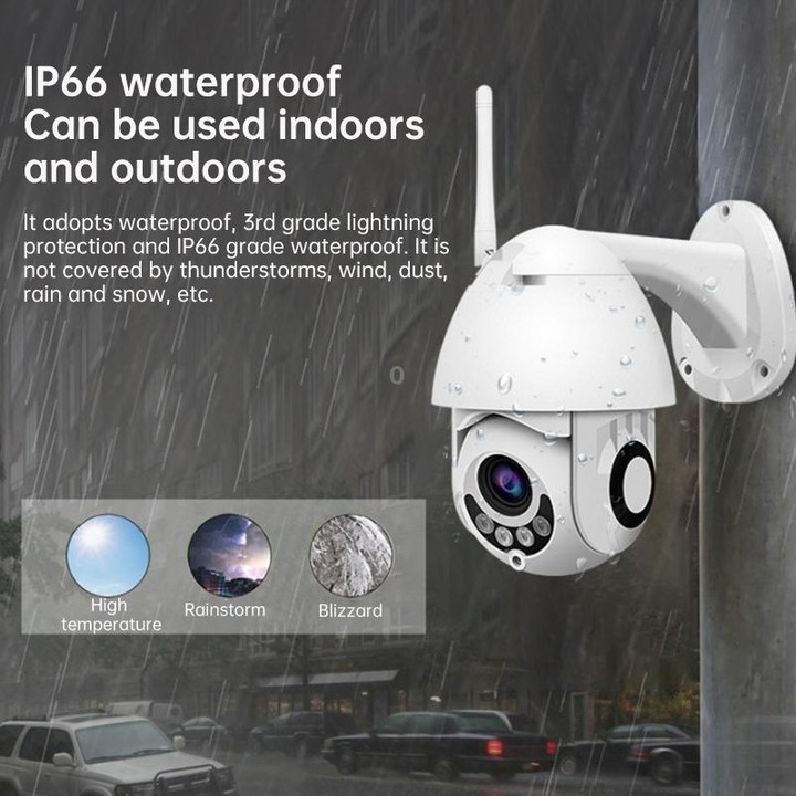 OU-A1IN PTZ Control 355 Degree Rotation Infrared WiFi Smart Dome Camera, Two-Way Voice Intercom Monitor(UK Plug)