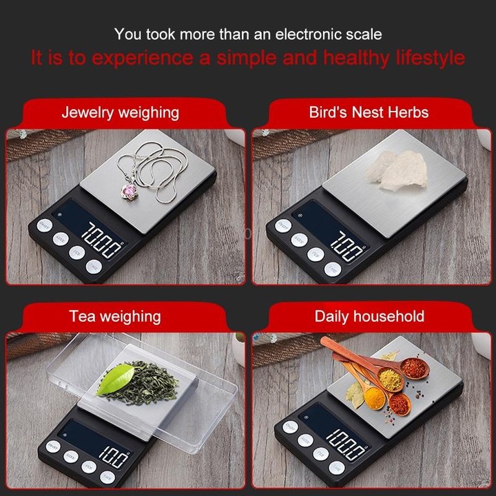 High-Precision Electronic Scale Mini Portable Jewellery Medicine Scale, Style:1000g/0.1g