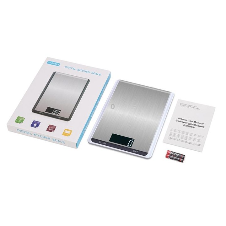 5kg/1g Stainless Steel Kitchen Scale Household Food Electronic Scale(White)