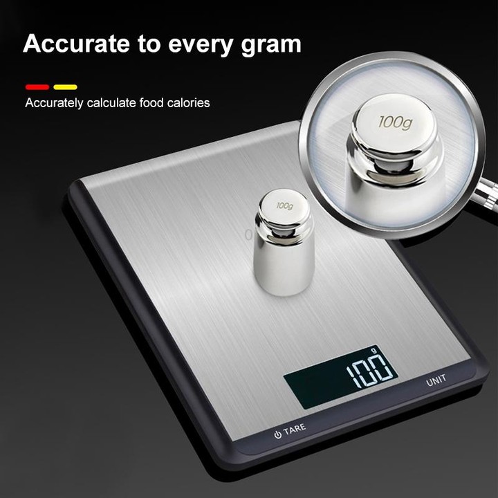 10kg/1g Stainless Steel Kitchen Scale Household Food Electronic Scale(Black)