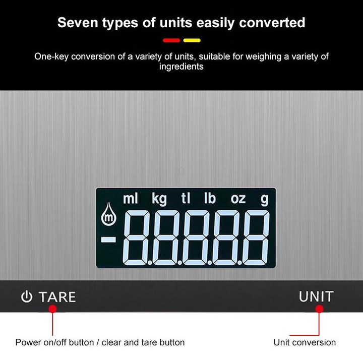 10kg/1g Stainless Steel Kitchen Scale Household Food Electronic Scale(Black)