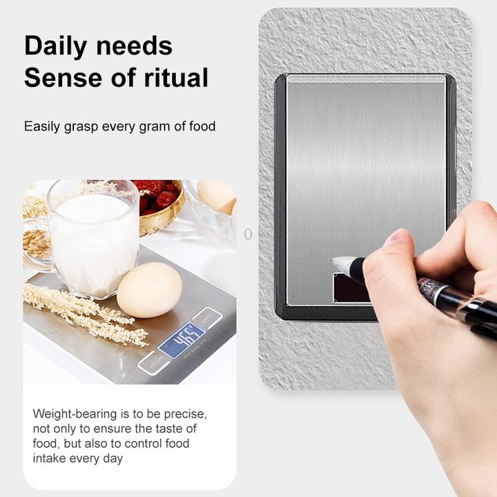 10kg/1g Stainless Steel Kitchen Scale Household Food Electronic Scale(Black)