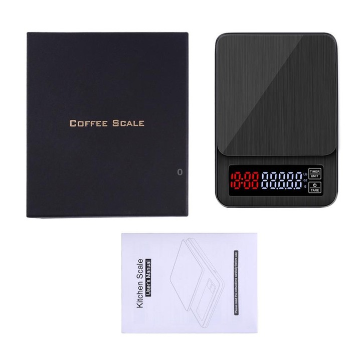 Household Hand-Pushed Coffee Scale USB-Powered Smart Kitchen Scale With Timing, Specification: 5kg/0.1g