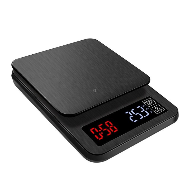 Household Hand-Pushed Coffee Scale USB-Powered Smart Kitchen Scale With Timing, Specification: 5kg/0.1g