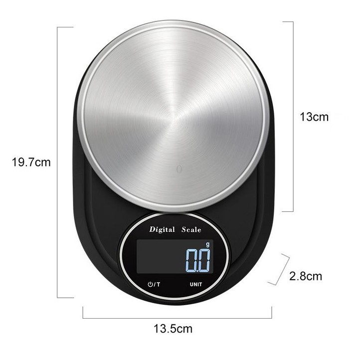 Home Kitchen Electronic Scale High Precision Stainless Steel Jewelry Scale, Style:Hemming, Specification:5kg/1g