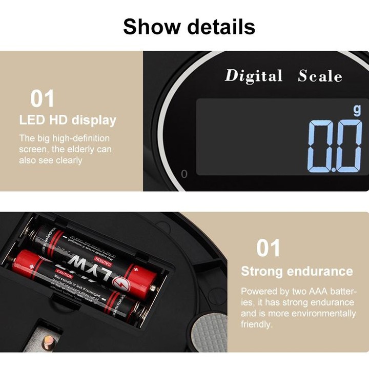 Home Kitchen Electronic Scale High Precision Stainless Steel Jewelry Scale, Style:Hemming, Specification:5kg/1g