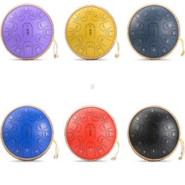 15-Tone Ethereal Drum 14-Inch Steel Tongue Drum Hollow Drum Sanskrit Drummer Disc(Black)