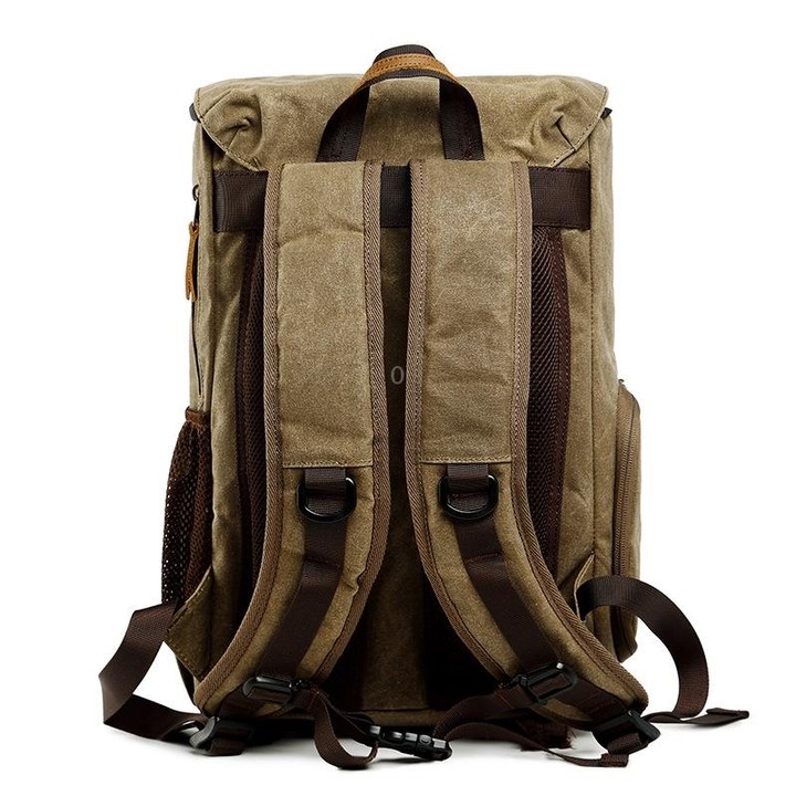 Batik Canvas Waterproof Photography Bag Outdoor Wear-resistant Large Camera Photo Backpack Men for Nikon / Canon / Sony / Fujifi
