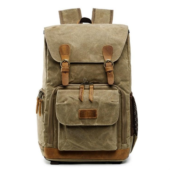 Batik Canvas Waterproof Photography Bag Outdoor Wear-resistant Large Camera Photo Backpack Men for Nikon / Canon / Sony / Fujifi