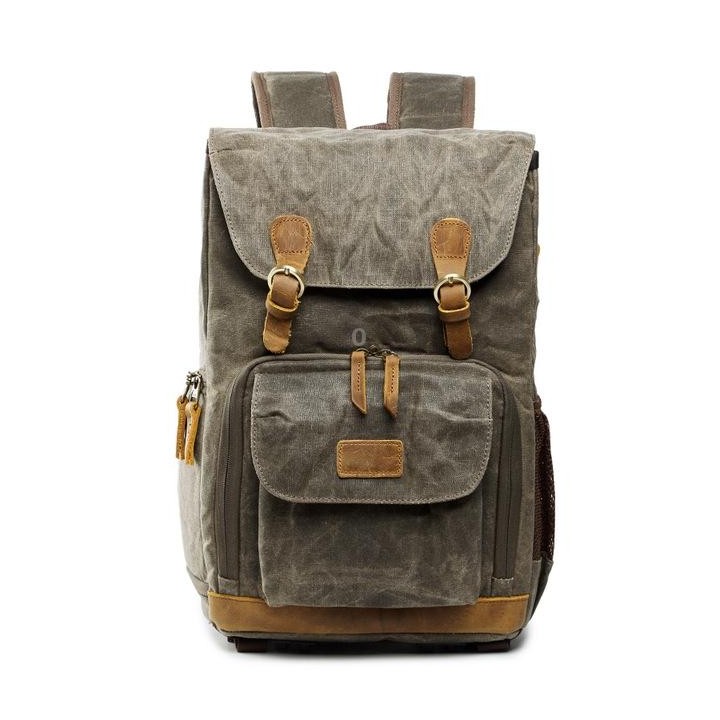 Batik Canvas Waterproof Photography Bag Outdoor Wear-resistant Large Camera Photo Backpack Men for Nikon / Canon / Sony / Fujifi