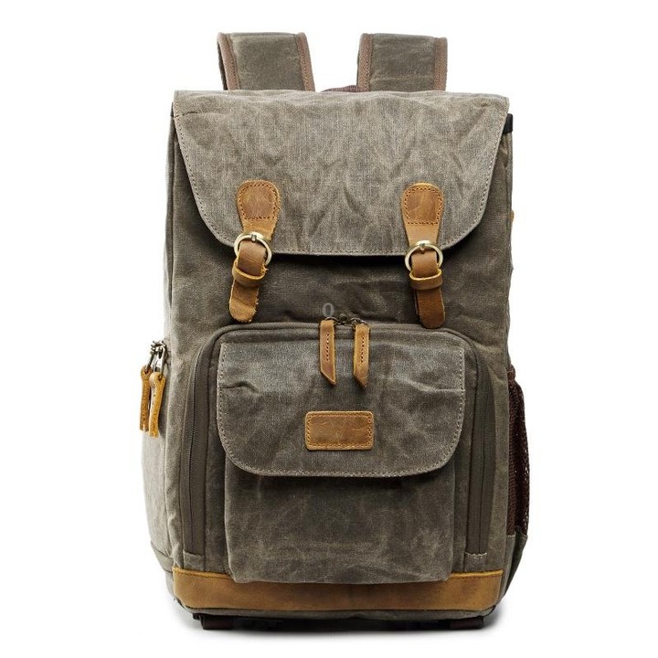 Batik Canvas Waterproof Photography Bag Outdoor Wear-resistant Large Camera Photo Backpack Men for Nikon / Canon / Sony / Fujifi