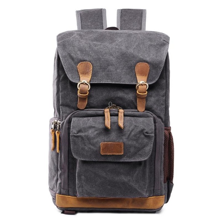 Batik Canvas Waterproof Photography Bag Outdoor Wear-resistant Large Camera Photo Backpack Men for Nikon / Canon / Sony / Fujifi