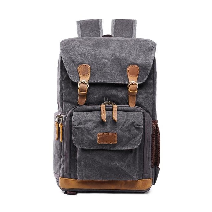 Batik Canvas Waterproof Photography Bag Outdoor Wear-resistant Large Camera Photo Backpack Men for Nikon / Canon / Sony / Fujifi