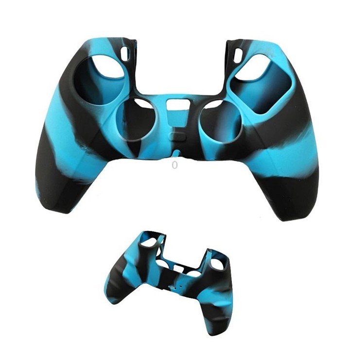 2 PCS Silicone Handle Protector Non-Slip Game Handle Cover For PS5(Black Blue)