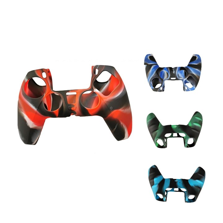 2 PCS Silicone Handle Protector Non-Slip Game Handle Cover For PS5(Black White Blue)