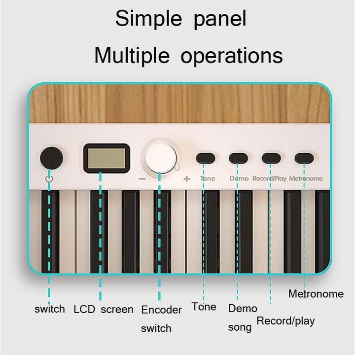 Wersi 88-Key Foldable Portable Electronic Piano Keyboard For Beginners Practice Piano, USB(White)