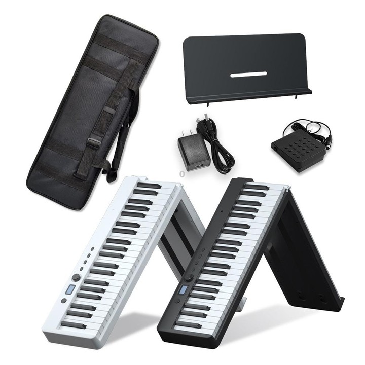 Wersi 88-Key Foldable Portable Electronic Piano Keyboard For Beginners Practice Piano, USB(Black)