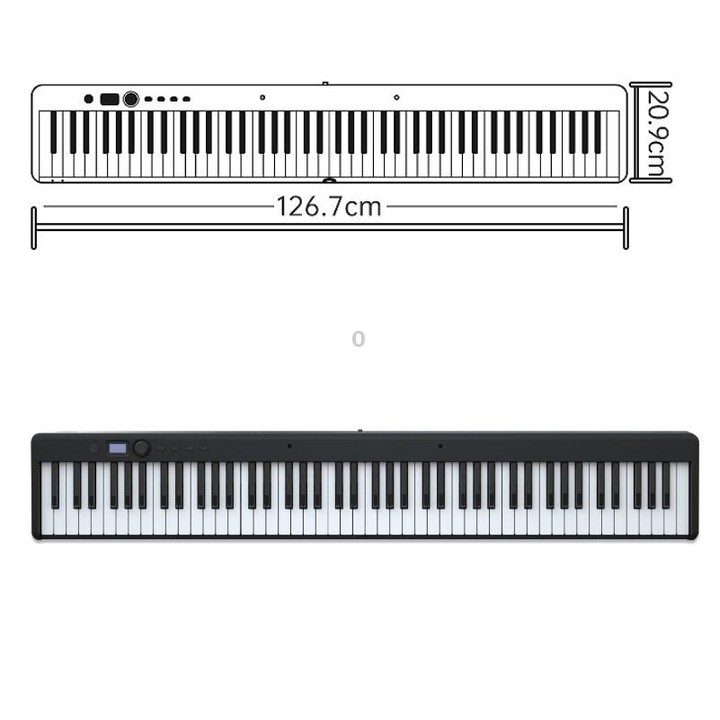 Wersi 88-Key Foldable Portable Electronic Piano Keyboard For Beginners Practice Piano, USB(Black)