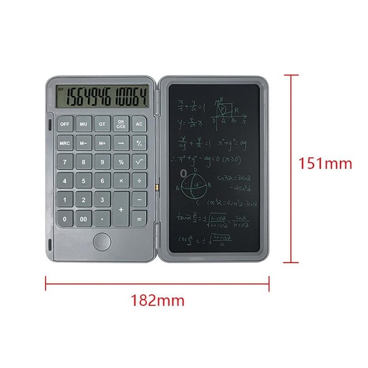 Rechargeable Writing Board Calculator Portable Multi-Function LCD Student Handwriting Board(Gray)