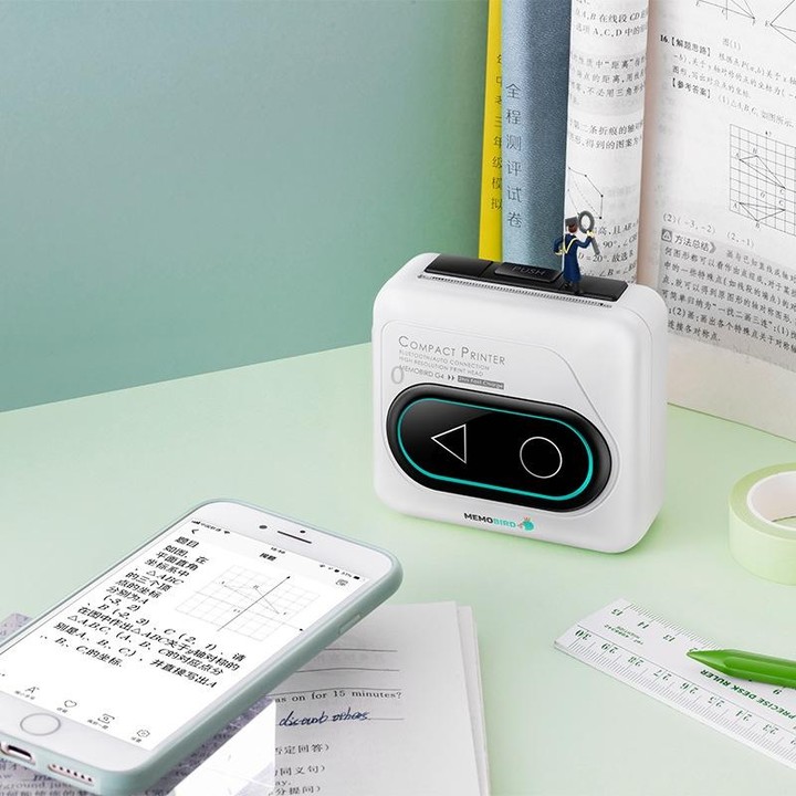 Memobird G4 Handheld Home Student Search Question Graffiti Notes Portable Bluetooth Thermal Printer(Avocado Green)