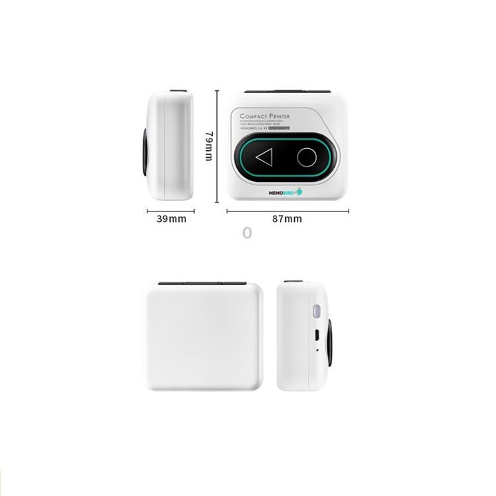 Memobird G4 Handheld Home Student Search Question Graffiti Notes Portable Bluetooth Thermal Printer(Classic White)