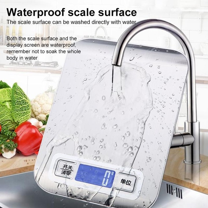 Stainless Steel Small Food Electronic Scale Kitchen Portable Baking Electronic Scale, Colour: 5kg/1g (Battery Model White)