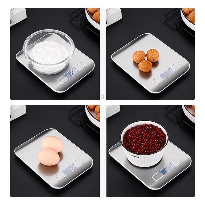 Stainless Steel Small Food Electronic Scale Kitchen Portable Baking Electronic Scale, Colour: 5kg/1g (Battery Model Black)