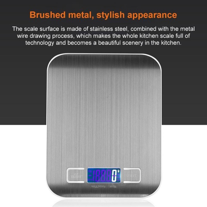 Stainless Steel Small Food Electronic Scale Kitchen Portable Baking Electronic Scale, Colour: 5kg/1g (Rechargeable White)