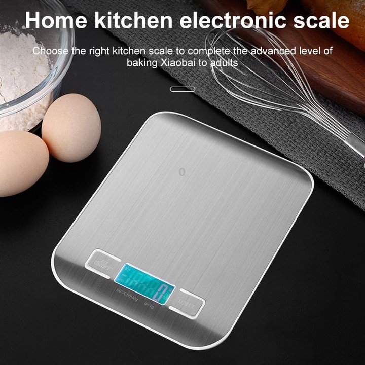 Stainless Steel Small Food Electronic Scale Kitchen Portable Baking Electronic Scale, Colour: 5kg/1g (Battery Model Rose Gold)